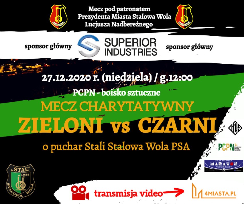 3 liga. Stal Stalowa Wola organizuje charytatywny mecz "Zieloni vs Czarni" (TRANSMISJA WIDEO)