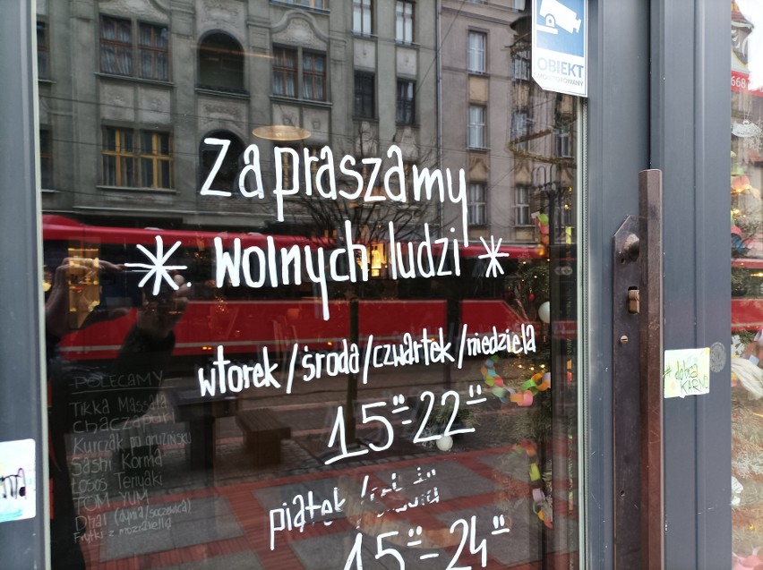 Zabrzańska restauracja zaprasza "wolnych ludzi"....