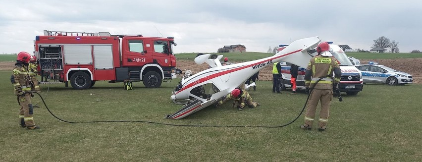 Grajwo. Wypadek awionetki. Samolot rozbił się podczas lądowania