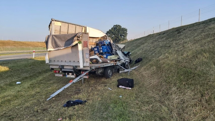 Groźny wypadek na autostradzie A1 w kierunku Gdańska [9.09.2021 r.]. Poszkodowany trafił do szpitala