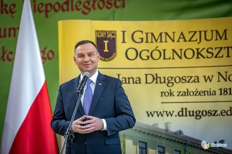Andrzej Duda do uczniów I LO w Nowym Sączu: Konkurowałem z waszymi starszymi kolegami  