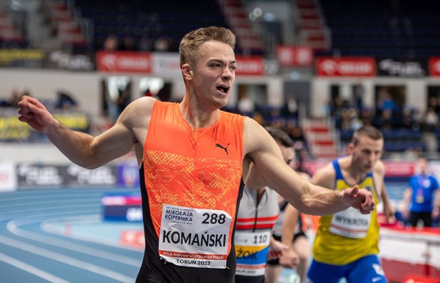 W finale biegu na 200 metrów w Toruniu młody zawodnik rzeszowskiego  klubu pokazał ogromną moc