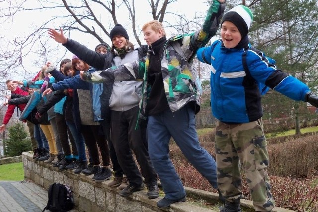 Patrol Sami Swoi z Głuchołaz na Harcerskim Rajdzie Zimowym.