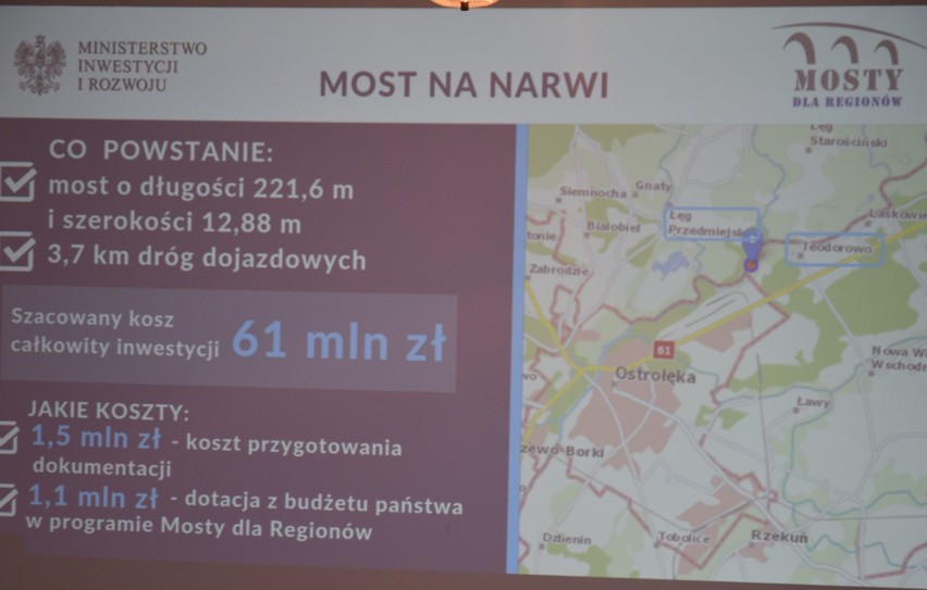 Ostrołęka. Most w Teodorowie powstanie. Jest rządowa decyzja o wsparciu inwestycji powiatu. Most na Narwi w 2023 roku. 13.08.2019 [ZDJĘCIA]