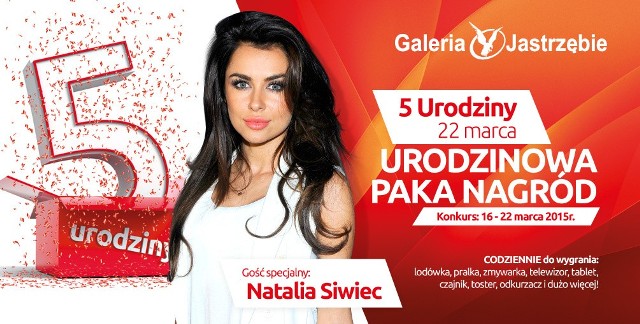 Natalia Siwiec, znana fotomodelka, Miss Euro 2012, zawita do Galerii Jastrzębie. W niedzielę, 22 marca, odbędzie się tam impreza z okazji 5 urodzin obiektu.