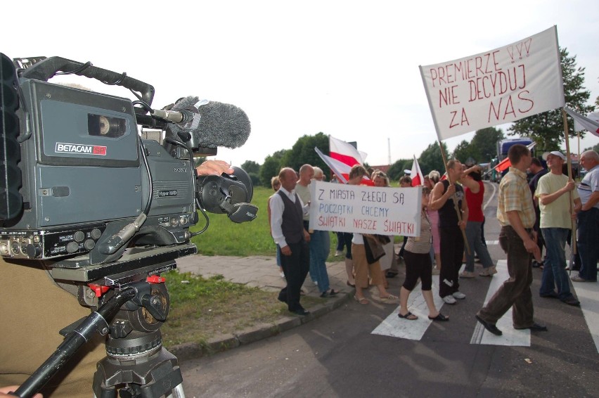 Blokada drogi w Szczecinku