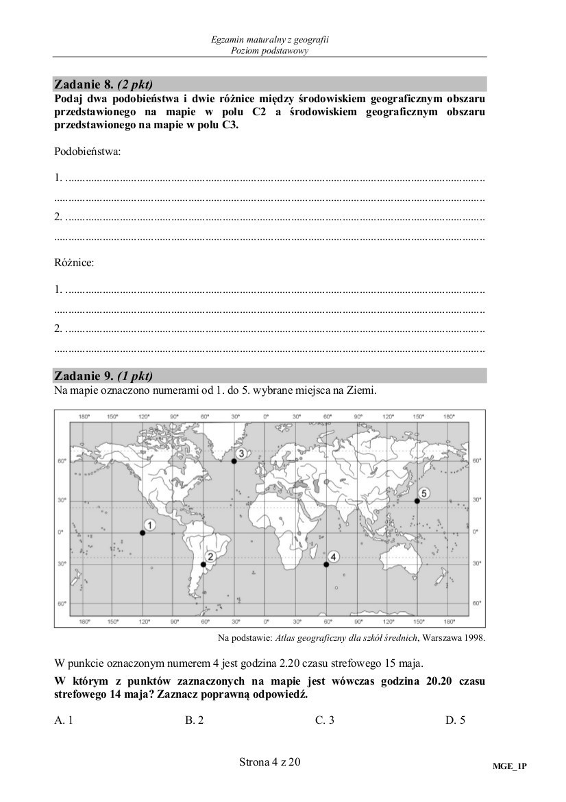 We wtorek MATURA Z GEOGRAFII 16.05.2017 tysiące uczniów w...