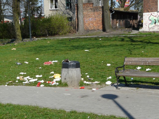 Podobno "obrazki" można było zaobserwować niedawno w Parku Wolności. Na Lewitynie z kolei było podobnie, ale tu sprawcą był wandal - uchwyciły go kameryZOBACZ ZDJĘCIA