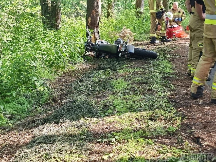 Wypadek w Zębowicach. 14-latek jechał skuterem za szybko. Uderzył w drzewo