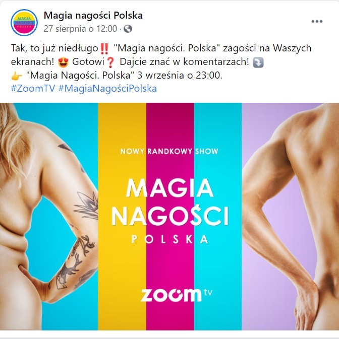 Magia nagości to randkowe show. Kobieta i mężczyzna...