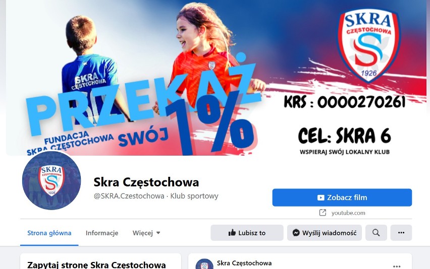 17. miejsce: Skra Częstochowa - 9.081 polubień na FB, 9.563...