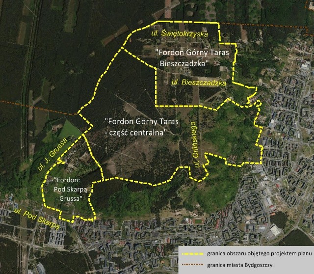 Miejska Pracownia Urbanistyczna przystąpiła do zagospodarowania planów dla trzech terenów oznaczonych na mapie.