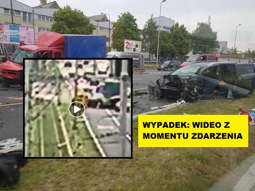 Wypadek na Gdańskiej w Szczecinie: Szokujące nagranie! Kierowca przejechał przez torowisko i wbił się w nadjeżdżającą ciężarówkę! [WIDEO]