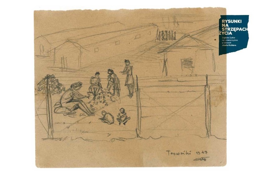 Rysunek opisany podpisem "Trawniki 1943".
