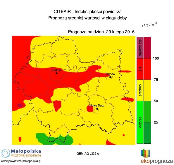 Smog w Krakowie. Prognoza na najbliższe dni