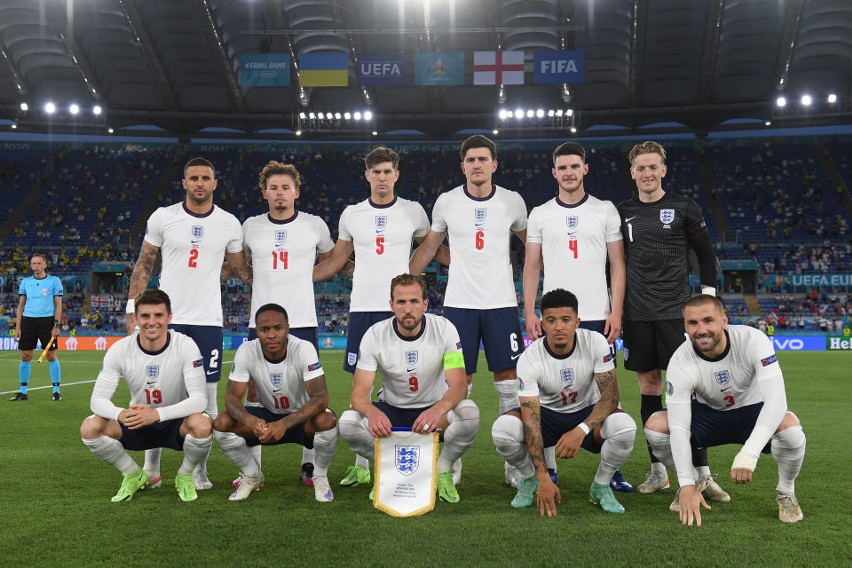 Anglia na stadionie w Rzymie w ćwierćfinale Euro 2020...