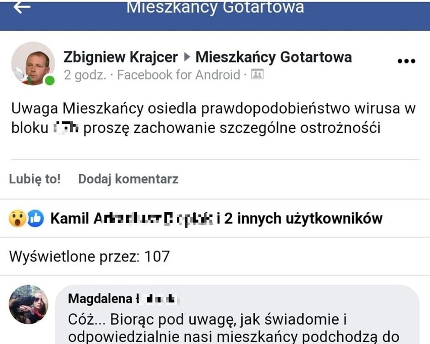 Uważajcie, w tym domu jest wirus! Wspierajmy osoby na kwarantannie i zakażone, a nie piętnujmy ich