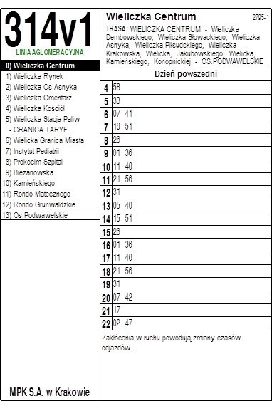 Powiat wielicki. Nowe kursy MPK od połowy listopada [ROZKŁADY LINII 314]                                                               