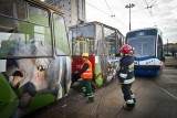 Wypadek dwóch tramwajów na rondzie Jagiellonów. Korki! [ZDJĘCIA]