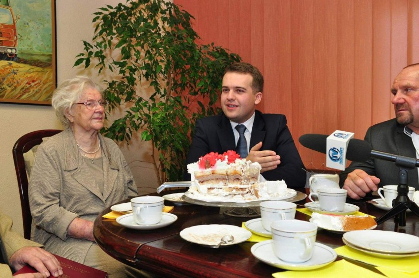 Jadwiga Farafoszyn podczas swoich setnych urodzin