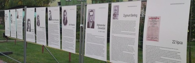 Tablice z "fałszywymi bohaterami naszych ulic&#8221;, które pojawiły się wczoraj na osiedlu Centrum