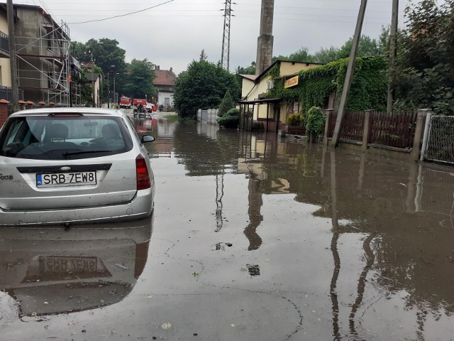 Powódź w Czerwionce-Leszczynach po oberwaniu chmury.