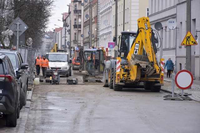 Prace na ulicy Mickiewicza w Słupsku