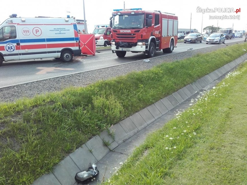 Śmiertelny wypadek motocyklisty w Jastrzębiu-Zdroju ZDJĘCIA