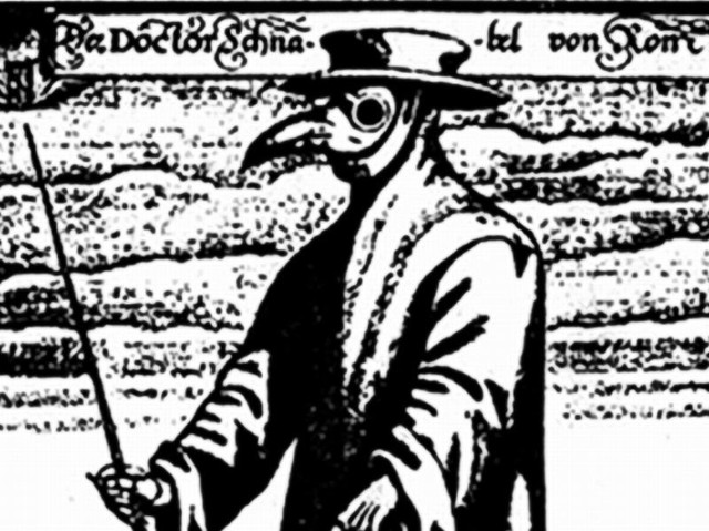 Symbolem tej epidemii dżumy był strój lekarzy, którzy zakładali specjalną maskę w kształcie ptasiego dzioba, zawierającą olejki wonne chroniące przed fetorem rozkładających się zwłok.