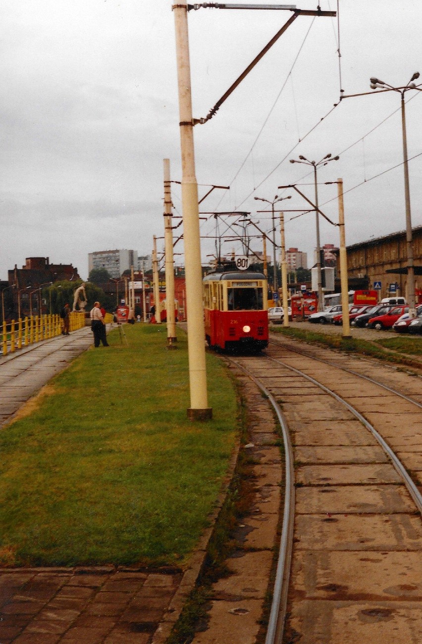 Tramwaj  z serii 4N o numerze 216, który obsługiwał linię...