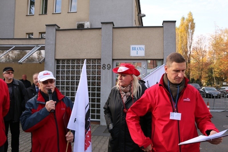 Protest przed siedzibą firmy Kopex w Zabrzu