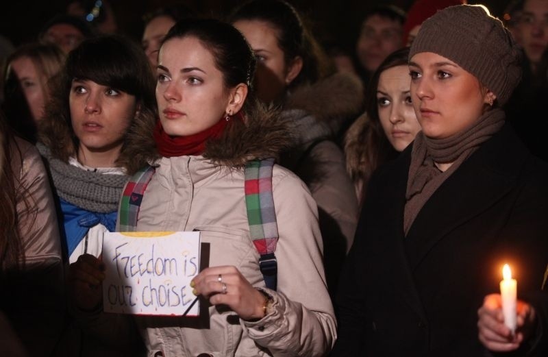 Solidarni z Majdanem - wiec poparcia dla protestujących na Ukrainie [zdjęcia]