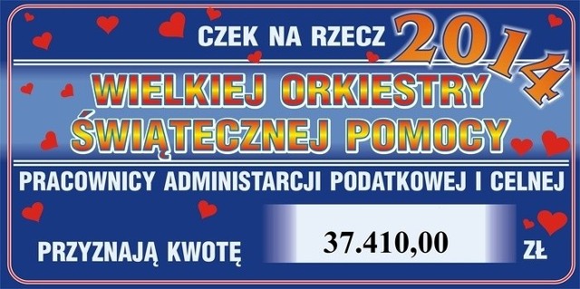 WOŚP Wrocław: Czek od Urzędu Skarbowego dla Wielkiej Orkiestry Świątecznej Pomocy