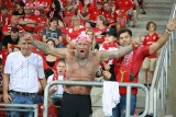 Widzew Wisła. Kibice Widzewa podczas zwycięskiego meczu w liderem 