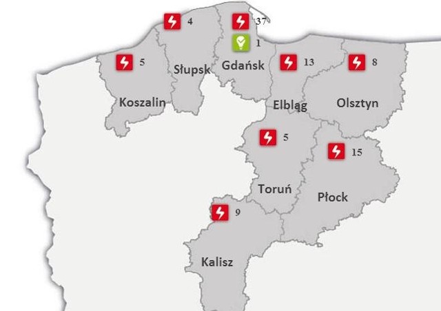 Najdłużej, bo aż 36 godzin na naprawę awarii mogą czekać odbiorcy prądu z rejonu dystrybucji w Bytowie.