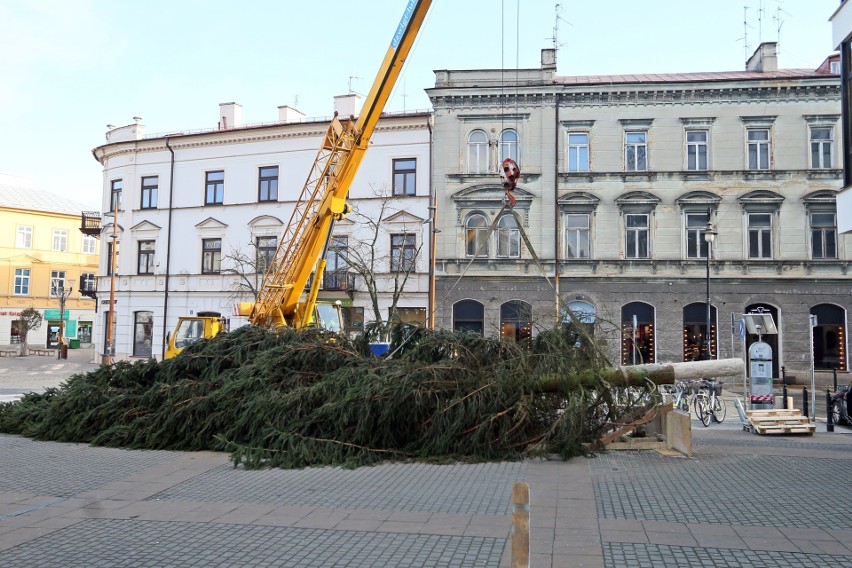 Lublin stroi się już na święta. Przyjechały choinki, szopka, a na deptaku pojawiły się iluminacje 