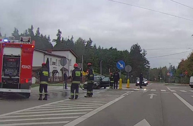 Hajnówka. Pożar passata na ulicy Warszawskiej