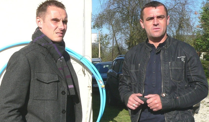 Grzegorz Piechna (z prawej) i Paweł Golański byli gośćmi...