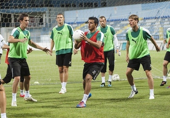 Oficjalny trening Śląska na stadionie w Podgoricy