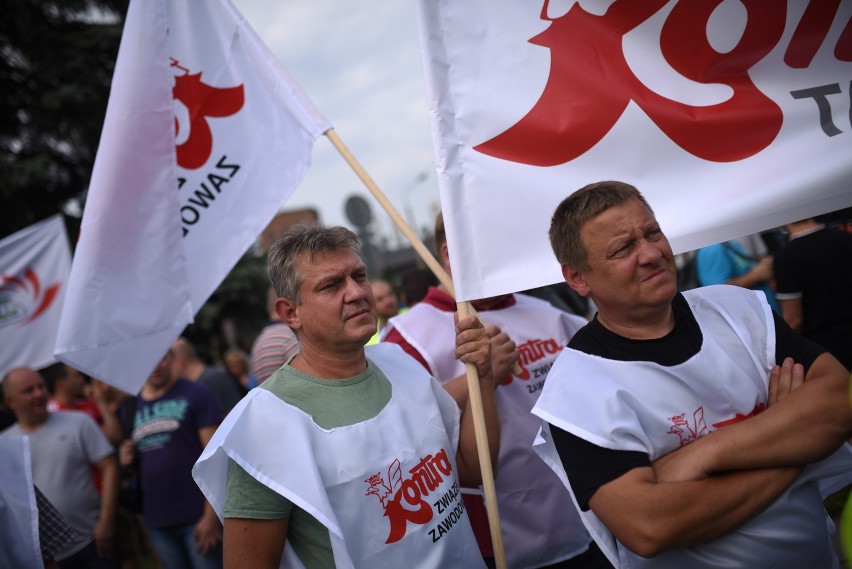 Protest przeciwko sprzedaży kopalni Makoszowy Zabrze