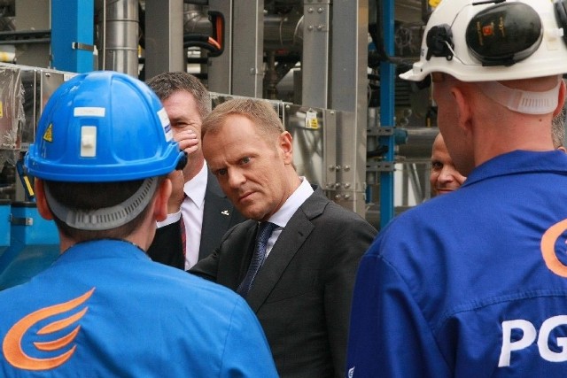 Premier Donald Tusk spotkał się z pracownikami nowej kopalni.