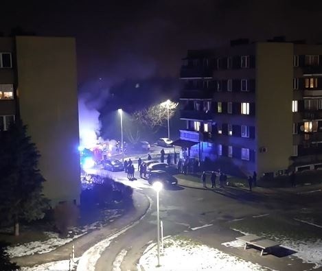 Pożar auta w Jawiszowicach