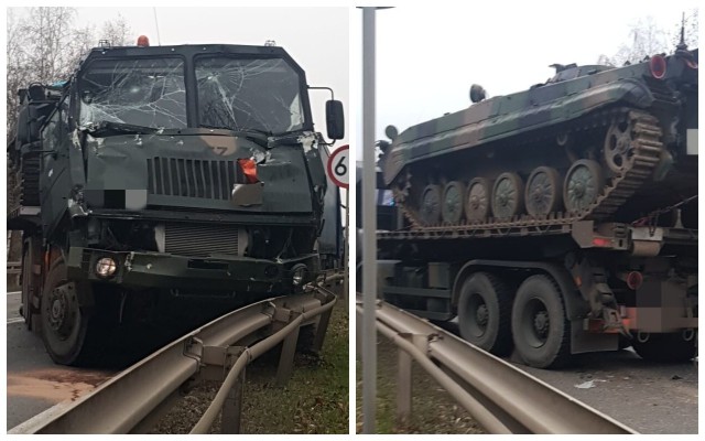 Wypadek transportu wojskowego z opolskiej 10 Brygady Logistycznej.
