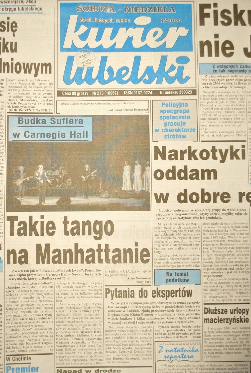 18 listopada 1999 roku. Byliśmy z Budką Suflera w słynnej...