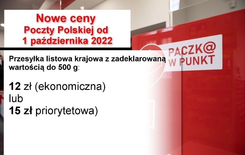 Od 1 października Poczta Polska wprowadza nowy, wyższy...