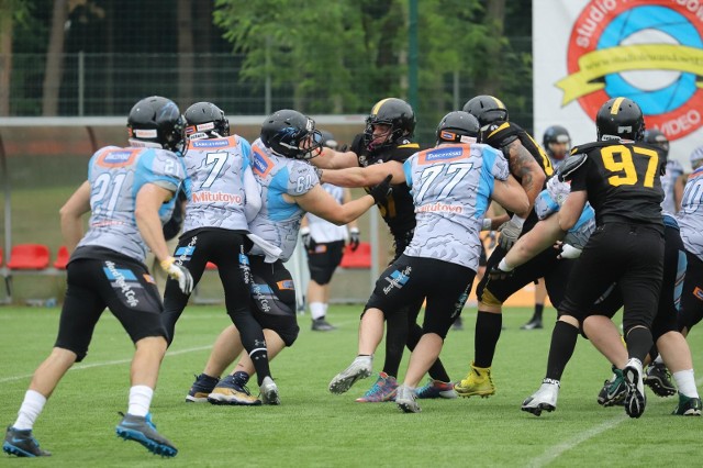 Bialystok 02.06.2018 lowlanders bialystok - panthers wroclaw 11. kolejka lfa1 futbol amerykanski fot. anatol chomicz / polska press / gazeta wspolczesna / kurier poranny