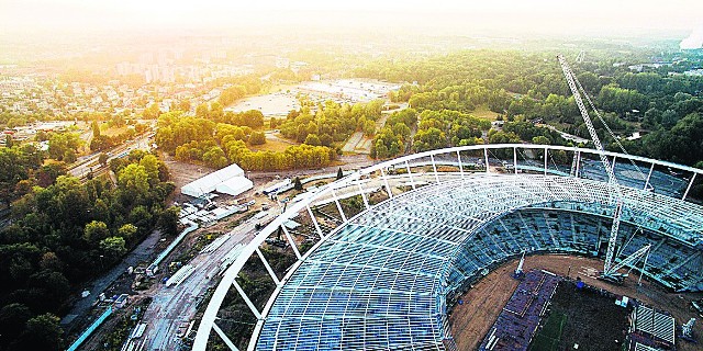 Stadion Śląski w budowie