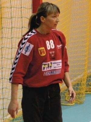 Dorota Krzymińska (SPR Olkusz) świetnie broniła w meczu z Olimpią/Sądeczaninem Nowy Sącz, ale jej zespół doznał porażki Fot. Artur Bogacki