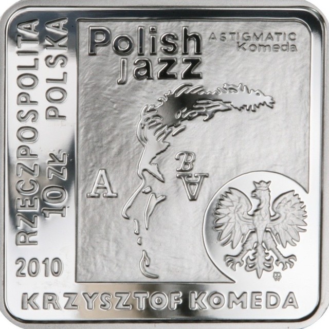 Srebrna moneta o nominale 10 zł w kwadracie w aukcji uzyskała cenę 78 zł.