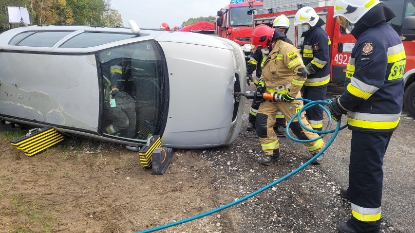 Podczas ćwiczeń na budowanej trasie S5 służby doskonaliły...